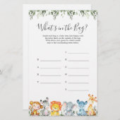 Safari Baby Shower Guess Was ist im Bag Game? (Vorne/Hinten)