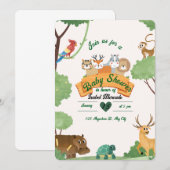 Safari Baby Shower Invitation – Jungle Theme Einladung (Vorne/Hinten)