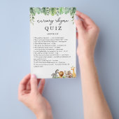 Safari Baby Shower Kinderzimmer Rhyme Quiz Answers Flyer (Handgriff)