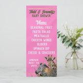 Safari Baby Shower Menü Menükarte (Stehend Vorderseite)