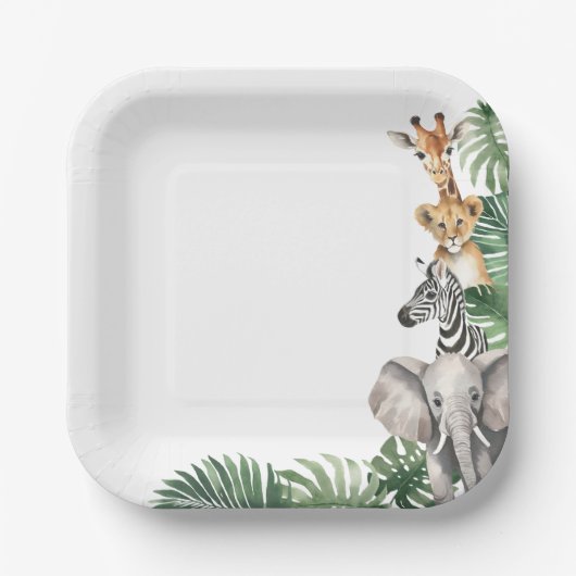Safari Baby Shower Pappteller (Vorderseite)