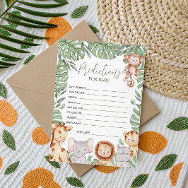 Safari Baby Shower Prediction Card Einladung