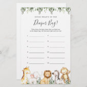 Safari Baby Shower rät, was in der Windelbeutel is (Vorne/Hinten)