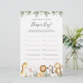 Safari Baby Shower rät, was in der Windelbeutel is (Stehend Vorderseite)