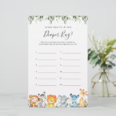 Safari Baby Shower rät, was in der Windelbeutel is (Stehend Vorderseite)