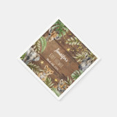 Safari Baby Shower Rustic Jungle Party Serviette (Ecke)