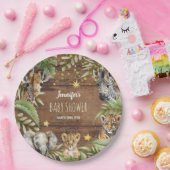 Safari Baby Shower, Rustic Jungle Themed Party Pappteller (Party)