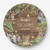Safari Baby Shower, Rustic Jungle Themed Party Pappteller (Vorderseite)