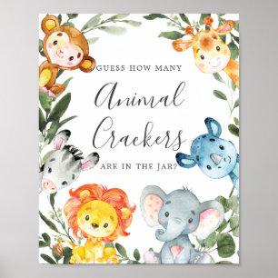 Safari Baby Shower schätzt, wie viele TierCracker Poster