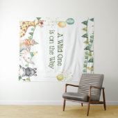 Safari Baby Shower Tapestry/Backdrop Wandteppich (Beispiel (Horizontal))