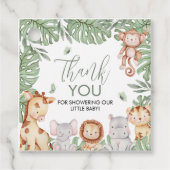 Safari Baby Shower Thank You Tag Geschenkanhänger (Vorderseite)