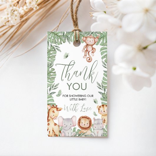 Safari Baby Shower Thank You Tag Geschenkanhänger