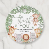 Safari Baby Shower Thank You Tag Geschenkanhänger (Vorderseite)