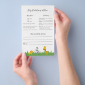 Safari Baby Shower Vorhersagen und Advice Game Flyer (Handgriff)
