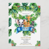 Safari Baby Shower Wild One ist unterwegs Einladung (Vorne/Hinten)