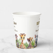 Safari Baby Shower Wild One Jungle Niedlicher Tier Pappbecher (Rechts)