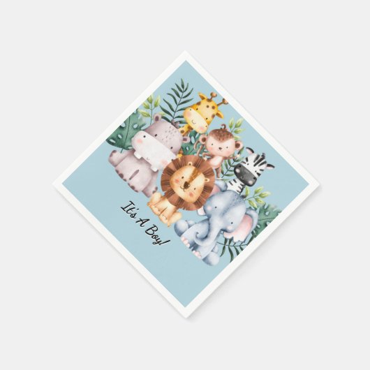 SAFARI BABY SHOWING EINLADUNG, HERUNTERLADbar Serviette (Ecke)