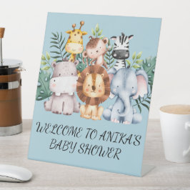 SAFARI BABY SHOWING EINLADUNG, HERUNTERLADbar Sockelschild