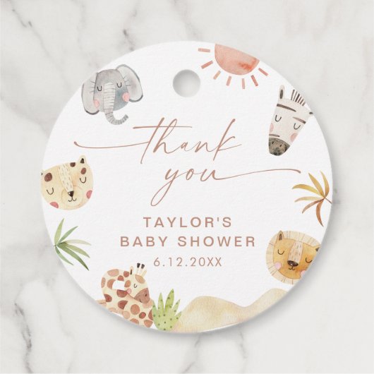 SAFARI Baby Showmarke Geschenkanhänger (Rückseite)