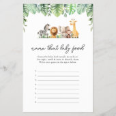 Safari Baby Showspiel - Name für Baby Food Flyer (Vorne)