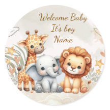 Safari-Baby-Tiere Baby- Jungen-Party Robben-Aufkle