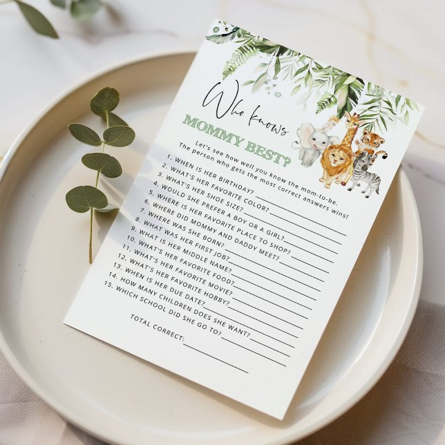 Safari-Baby-Tiere Wer Mama-bestes Spiel kennt (Von Creator hochgeladen)