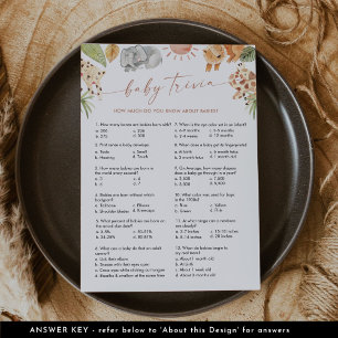 SAFARI Baby Trivia Baby Showspiel Einladung