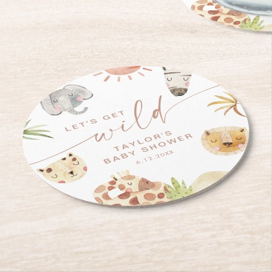 SAFARI Babydusche Runder Pappuntersetzer (Angewinkelt)