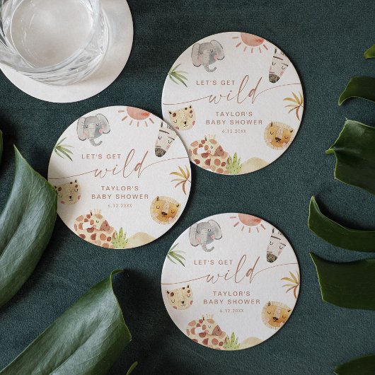 SAFARI Babydusche Runder Pappuntersetzer