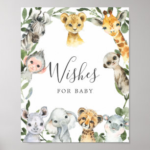 Safari Babydusche wünscht Babysignatur Poster