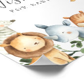 Safari Babydusche wünscht Babysignatur Poster (Ecke)