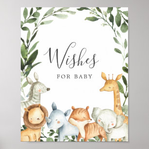 Safari Babydusche wünscht Babysignatur Poster