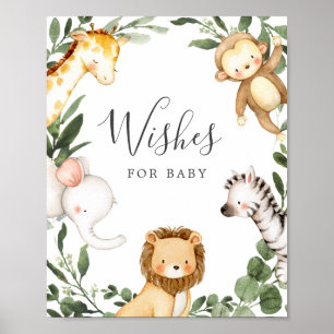 Safari Babydusche wünscht Babysignatur Poster