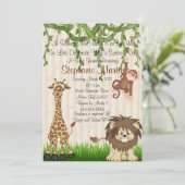 Safari-Babyparty-Einladung Einladung (Stehend Vorderseite)