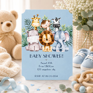 SAFARI-BABYSHOWER-EINLADUNG, DOWNLOADBAR EINLADUNG