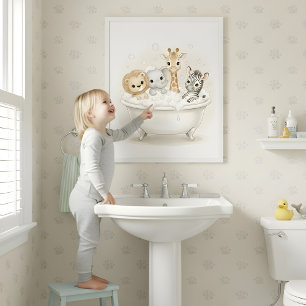 Safari-Badezimmersquad Kinder Badezimmer Wandkunst Poster