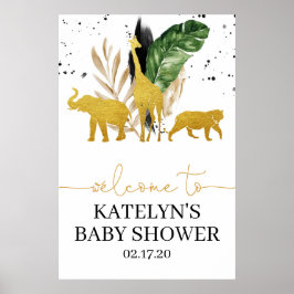 Safari Begrüßungszeichen für Babydusche oder Gebur Poster