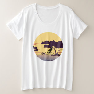 Safari Bike Ride bei Sonnenuntergang - Radfahrer u Große Größe T-Shirt