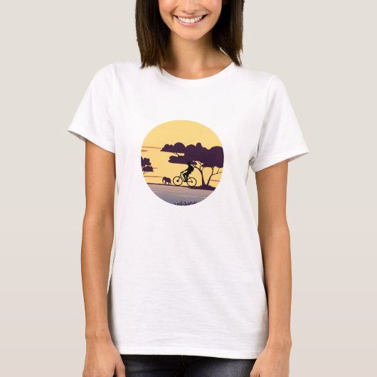 Safari Bike Ride bei Sonnenuntergang - Radfahrer u T-Shirt (Vorderseite)