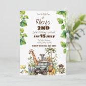 Safari Birthday Einladung (Stehend Vorderseite)