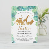 Safari Birthday Einladung (Stehend Vorderseite)