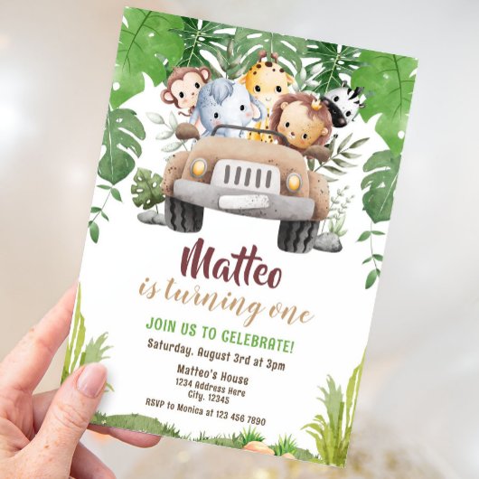 Safari Birthday Einladung