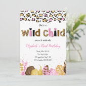 Safari Birthday Einladung (Stehend Vorderseite)