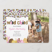 Safari Birthday Foto Einladung (Vorne/Hinten)