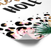 Safari Birthday Leopard Print Watering Hole Sign Poster (Ecke)