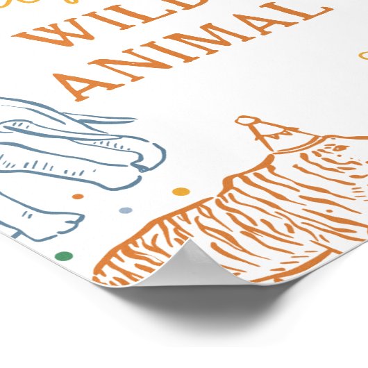 Safari Birthday Party Adopt an Animal Table Sign Poster (Ecke)