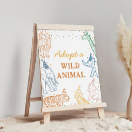 Safari Birthday Party Adopt an Animal Table Sign Poster