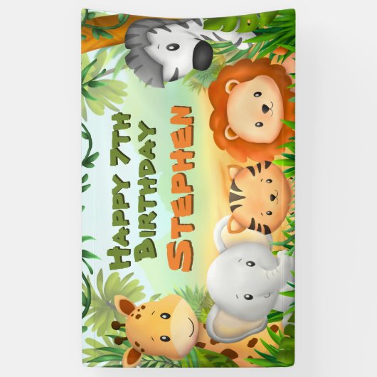 Safari Birthday Party Banner (Vertikal)