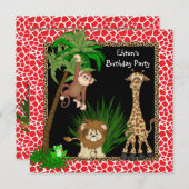 Safari Birthday Party Einladung (Vorne/Hinten)