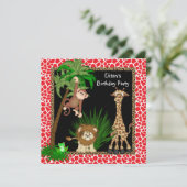 Safari Birthday Party Einladung (Stehend Vorderseite)